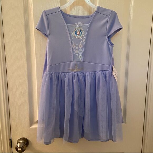 Disney Frozen II Elsa Cosplay Tutu Tulle Dress with Cape Girls Size M 7-8 NWT - Picture 1 of 9